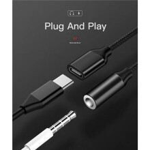 4X Typ C auf 3,5 mm Laden Audio Adapter 2 im 1 USB C Splitter KopfhöRer AUX Audio Kabel für Smartphone Splitter