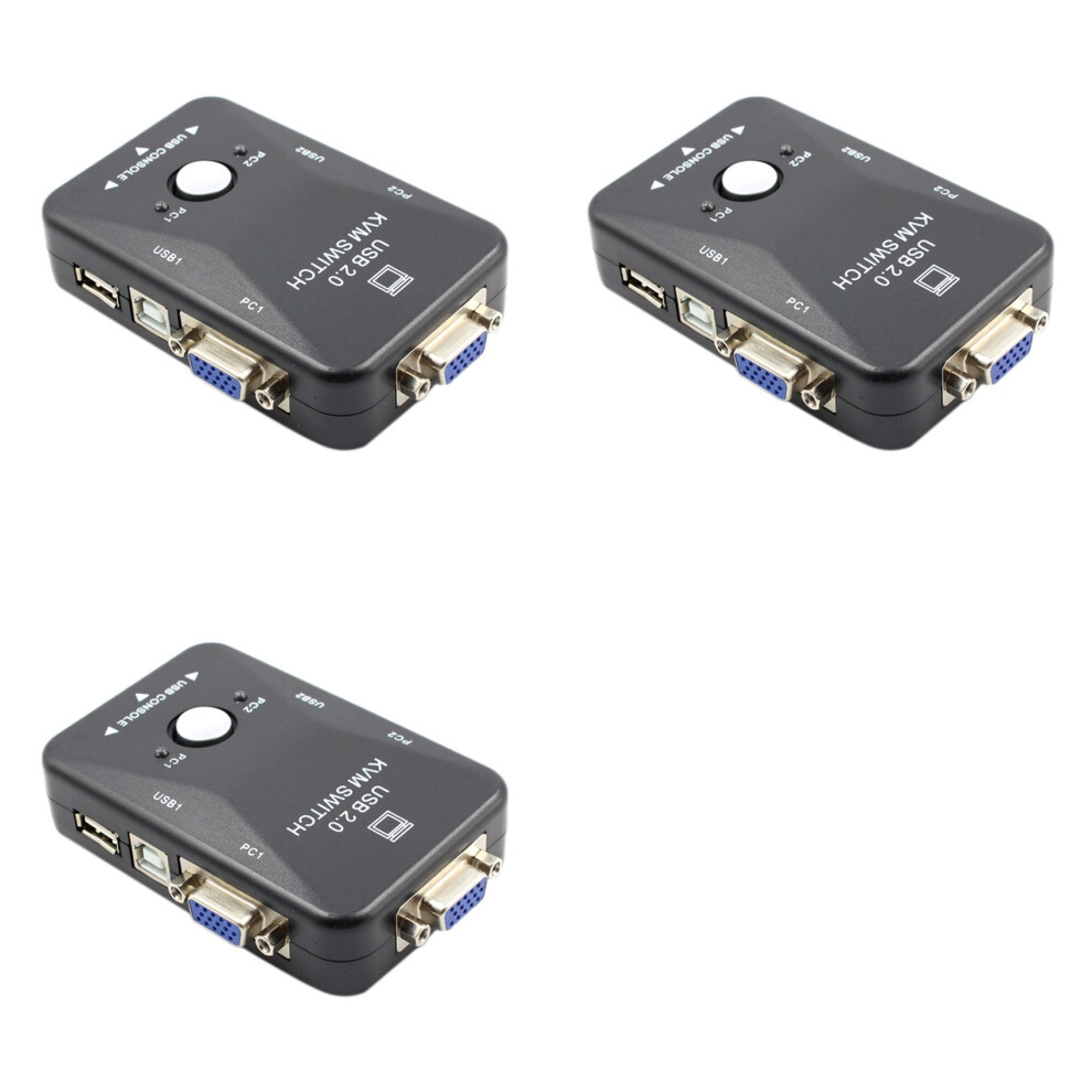 3X Kvm 2 Port Vga Usb 2.0 Kvm Mouse Switcher Keyboard 1920X1080 Box Sharing Vga Splitter 4713774090202