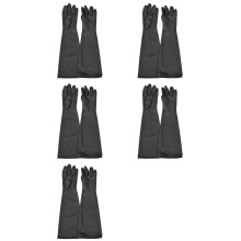 10X Rubberhandschoenen voor Zandstralen Sandblaster Zandstraalkast Zandstraalhandschoenen SandBlaster Onderdelen 60Cm Zwart
