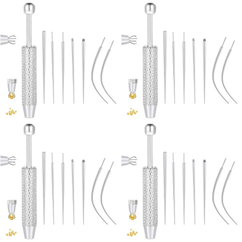 4X Piercing Taper  Grabber Tool for Changing Jewelry -Flat Back Earrings Applicator Tool,Body Piercing Kit