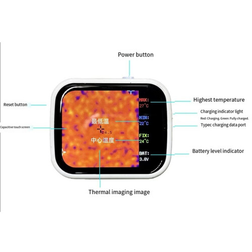 320 X 240 Touch Screen  Pocket Thermal Imaging Device, Underfloor Heating Temperature and Leak Detector White 2