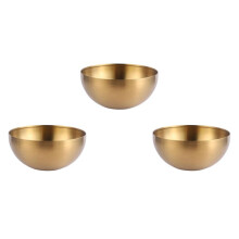 3X GroßE KapazitäT Edelstahl Salat SchüSseln Koreanische Suppe Reis Nudel Ramen SchüSsel KüChe Lebensmittel BehäLter,Gold,20X9CM