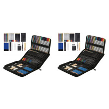 Professional Color Pencil Set for Drawing and Sketch with 144Pcs Graphite Color Pencil Charcoal Rod Tool Zipper Canvas