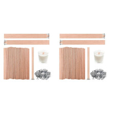 240Pcs Thick Wooden Candle Wicks, 5.1x0.5 Inch Natural Smokeless Wood Wicks for Candle Making