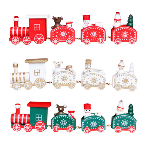 Wooden Christmas Train Ornament Set3pcs