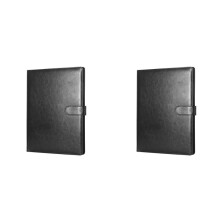 2X Cartella In Pelle A4 Cartella Multifunzionale per Contratti Aziendali con Note Cartella per Cancelleria Aziendale Nera