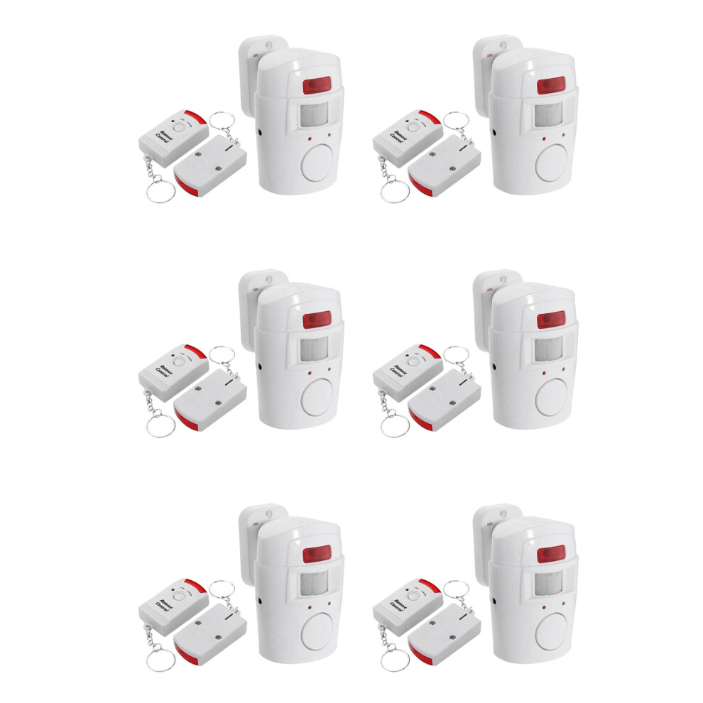 6X Infrared Motion Sensor Alarm - Burglar Alarm With 12 Remote Controls, Suitable For Home/Garages/Shops Brecantia