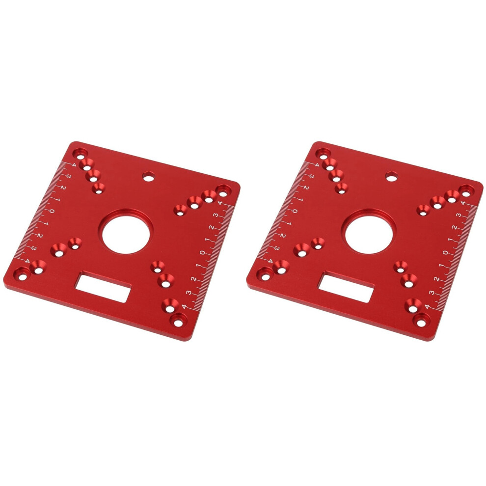 2X Router Table Insert Plate, Square Woodworking Bench Router Flip Plate,Multifunctional Trimming Engraving Table 4711310611010