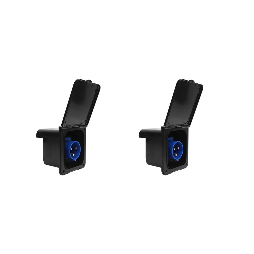2X Rv Power Inlet Socket 3 Pin 32A Flush Mount Waterproof Power For Motorhome Trailer Rv Power Inlet Plug Black 6034124994543
