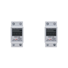 2X DDS1108 Compteur D'Énergie Électrique Numérique Multifonctionnel, Wattmètre, Écran LCD, Compteur KWh, Wattmètre Monophasé, AC 220 V 60 Hz