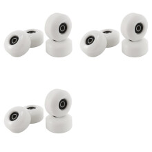 Skateboard Wheels with Bearings 52x30mm Street PU Wheels Skateboard Parts Longboard Wheels (Set of 12) White