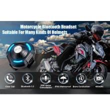 2X Motorcycle Headset Bone Conduction Speaker Skiing Earphone Waterproof Helmet Headset with Noise