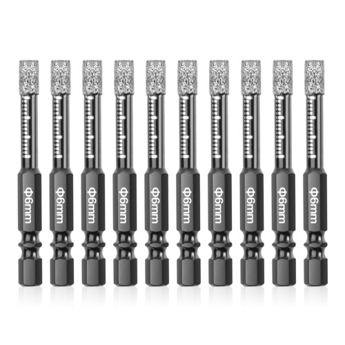 40Pcs Diamond Drill Bits,6mm Dry Diamond Core Drill Bit Set for Ceramic,Granite,Tile,Glass,Marble,Brick,Stone 1