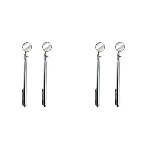 Espelho de Inspeção de Bolso Telescópico Circular, 30 mm de Diâmetro, Comprimento Estendido da Alça de 4-1/2 A 18 Polegadas (Pacote com 4)