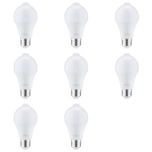 8X 12W Motion Sensor Light Bulb,Outdoor/Indoor Movement Activated Security LED Bulb,1000LM,E26/B22,3500K Warm White
