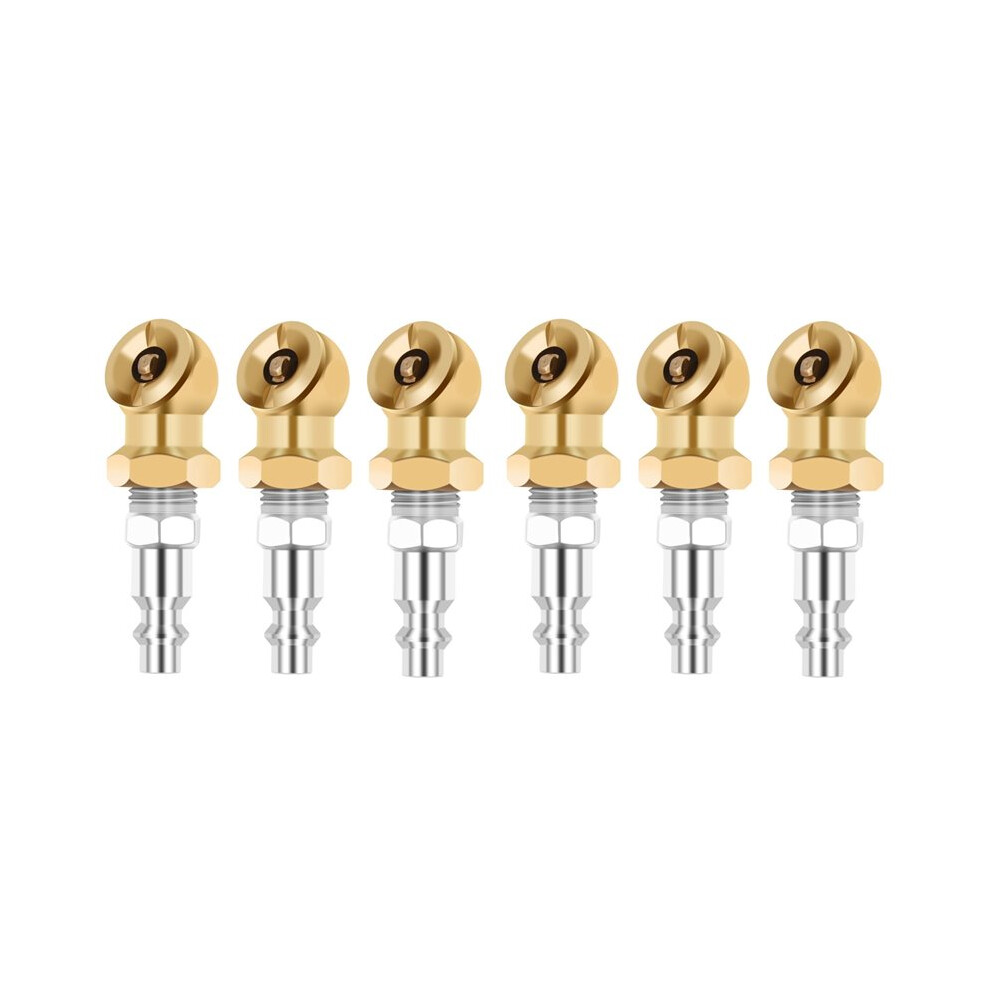 1/4Inch Portable Air Chuck Closed Brass Inflator For Inflator Gauge Compressor Accessories, 6 Pack 6033692574621