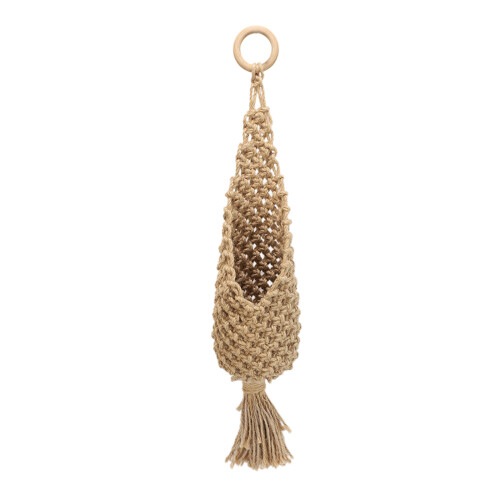 Cotton Rope Pot Holder with Wooden Ring 1