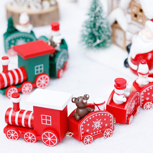 Wooden Christmas Train Ornament Set3pcs 1