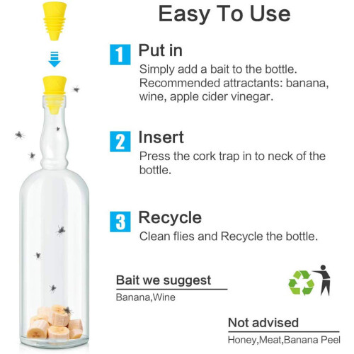 2-Pack Reusable Silicone Fruit Fly Traps 2