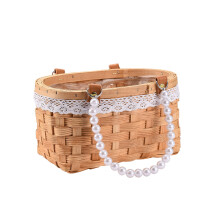 Hand-Woven Wicker Basket Coffee25.5x14x18cm