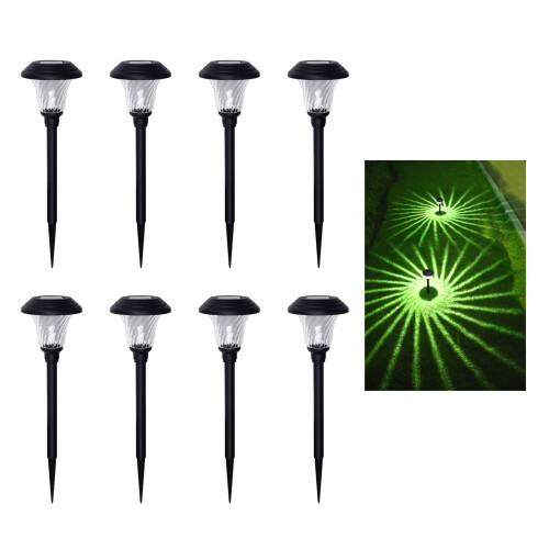 Solar Pathway Lights ABS Black17x5x4in IP65 8Pack
