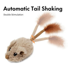 Interactive Cat Toys Intelligent Moving Mouse Automatic Tail Shaking Squeak Mouse USB Charging Plush Cats Teasing Toy