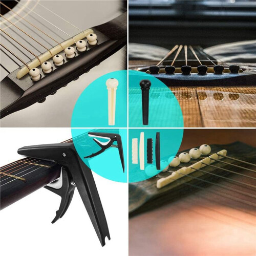 130 St GitarrtillbehöRssats med GitarrsträNgar, StäMmare, Capo, Plockar, PlockhåLlare, Tumfingerplockar, Brostift 1