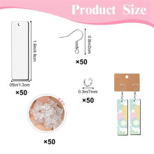 100Pcs Sublimation Blank Earrings Rectangular, Heat Transfer Earring Pendant with Earring Bags, DIY Making Sublimation