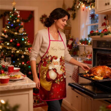 Christmas Aprons for Women Waterproof Bib Cooking Chef Decorative Cooking Aprons for Men Women Bakers Family Baking B