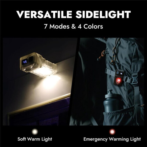 LED Flashlight Rechargeable, 800 Lumens  Work Lihgt, Small EDC Flashlight Clip  with Back Clip,Transparent 2