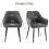 AINPECCA 2PCS Dining Chairs PU Padded Seat Dark Grey Home 7