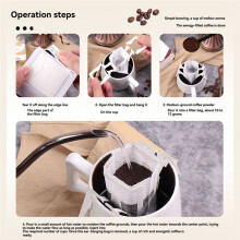 Portable Coffee Filter Bag with Hanging Ear Design Drip Coffee Filter Paper Bag Single Serve,Pour over Coffee Filter