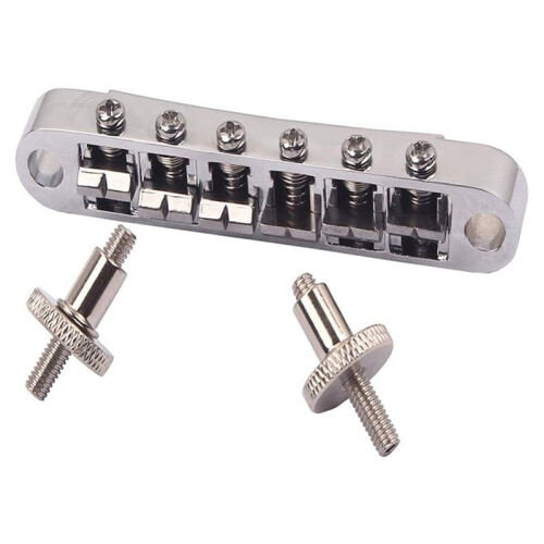 2X LP Bridge Tune O Matic Bridge Adjustable Chrome Plated Guitar Bridge for Guitars Musical Replacement Accessory 1
