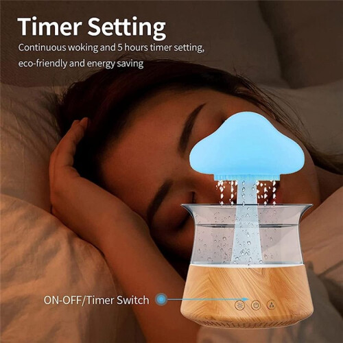 Rain Humidifier Diffuser with 7 Colors Night Lights, Essential Oil Aroma Therapy Diffuser with Remote Control 2