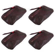4X Vintage Men'S Leather Coin Purse Card Case Holder Wallet Clutch Male Short Zipper Small Change Bag