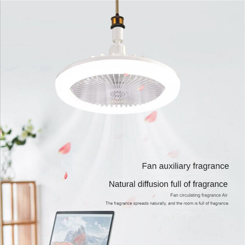 2X Ceiling Fan with Remote Control and Light 30W LED Lamp Fan  Silent Ceiling Fan E27 Converter Base White 2