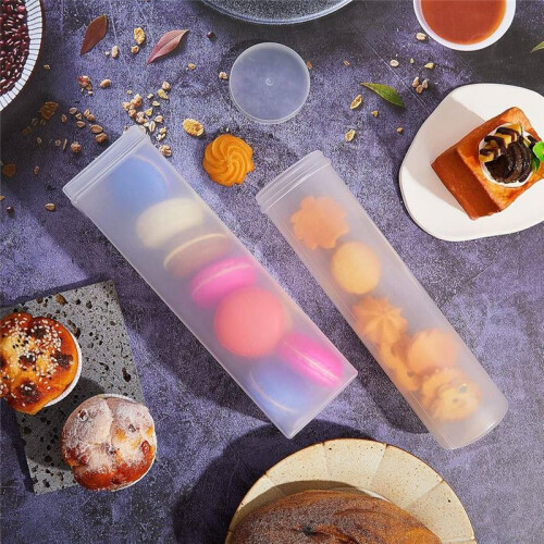 6 Pcs Plastic Cracker Container Saltine Cracker Storage Keeper Plastic Cookie Holder Stay Fresh Round and Square 2