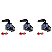 3X QC 3.0 Double Prise de Chargeur de Voiture USB 12V / 25V Chargeur USB avec Interrupteur de Contact pour Bateau Moto Camion Chariot de Noir