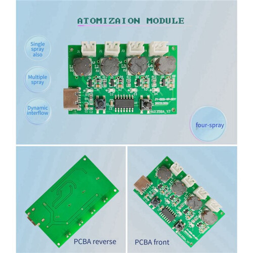 2X Four-Spray Humidifier Module Humidifier Control Board Atomizer Driver Board Four-Spray Humidifier Module,Set A 2
