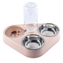 Pet Three Bowls Cat and Dog Rice Basin Anti-Overturning Automatic Drinking Water Cat Drinking Bowl Pet Products