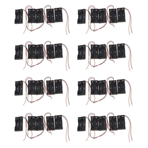 40 Pcs 2 X 1.5V AA Battery Holder Case Box Black W Wire Leads