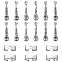 Kit de 18 Pièces pour Cravates Bolo, Embouts de Rechange en Alliage, Fermoirs Coulissants et Accessoires pour Vêtements, Décoration, Bricolage A