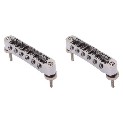 2X LP Bridge Tune O Matic Bridge Adjustable Chrome Plated Guitar Bridge for Guitars Musical Replacement Accessory 1