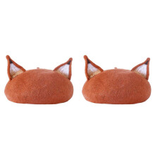 2X Simpatico Berretto da Orecchio nel Volpe Cappellino da Pittore Caldo Casual Cappello Fatto un Mano Berretto Color