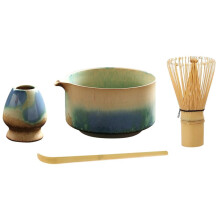 4PCS Japanese Matcha Set with Ceramic Bowl Bamboo Matcha Whisk Teaspoon Tea Sets Tea Lovers Gifts Tea-Making Tools