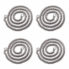 4X Fashion Jewelry Stainless Steel Necklaces for Men Women Keel Chain Choker Necklace 3mm 24Inch