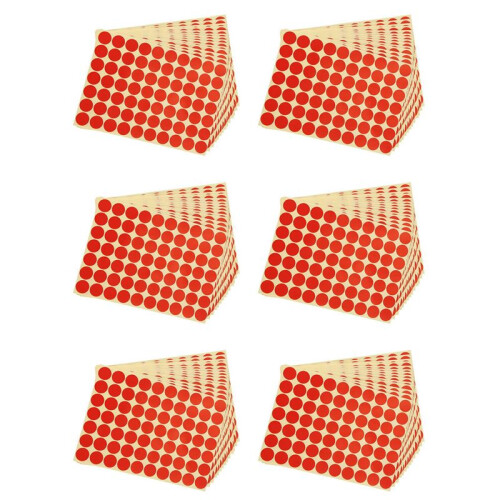 6set 19mm Circles Round Code Stickers Self Adhesive Sticky Labels Red