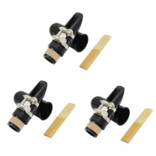 3X Mouthpiece Kit, Includes Ligature+Clarinet Reed 2.5+Black Clarinet Mouthpiece Plastic Cap Musical Instrument