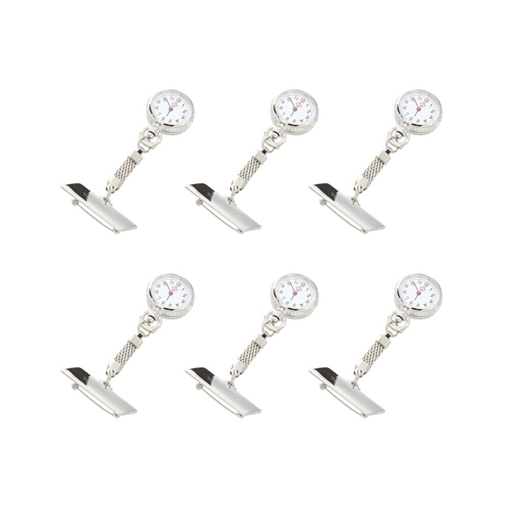 6X Nurse Watch Quartz Movement With Brooch Pin Silver 6032567124541