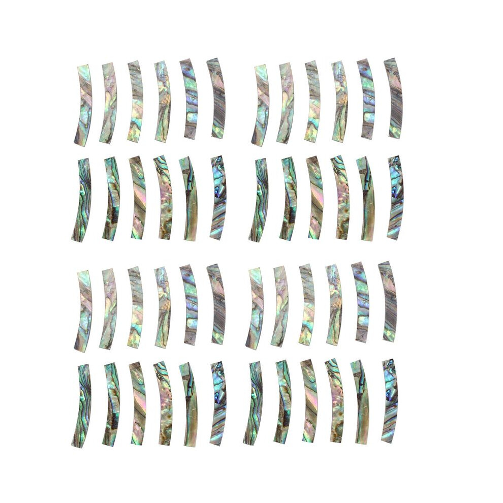 48Pcs Guitar Soundhole Rosette Paua Abalone Shell Inlay Curved Strips Guitar Sound Hole Inlay 4Mm Width 6032010309457